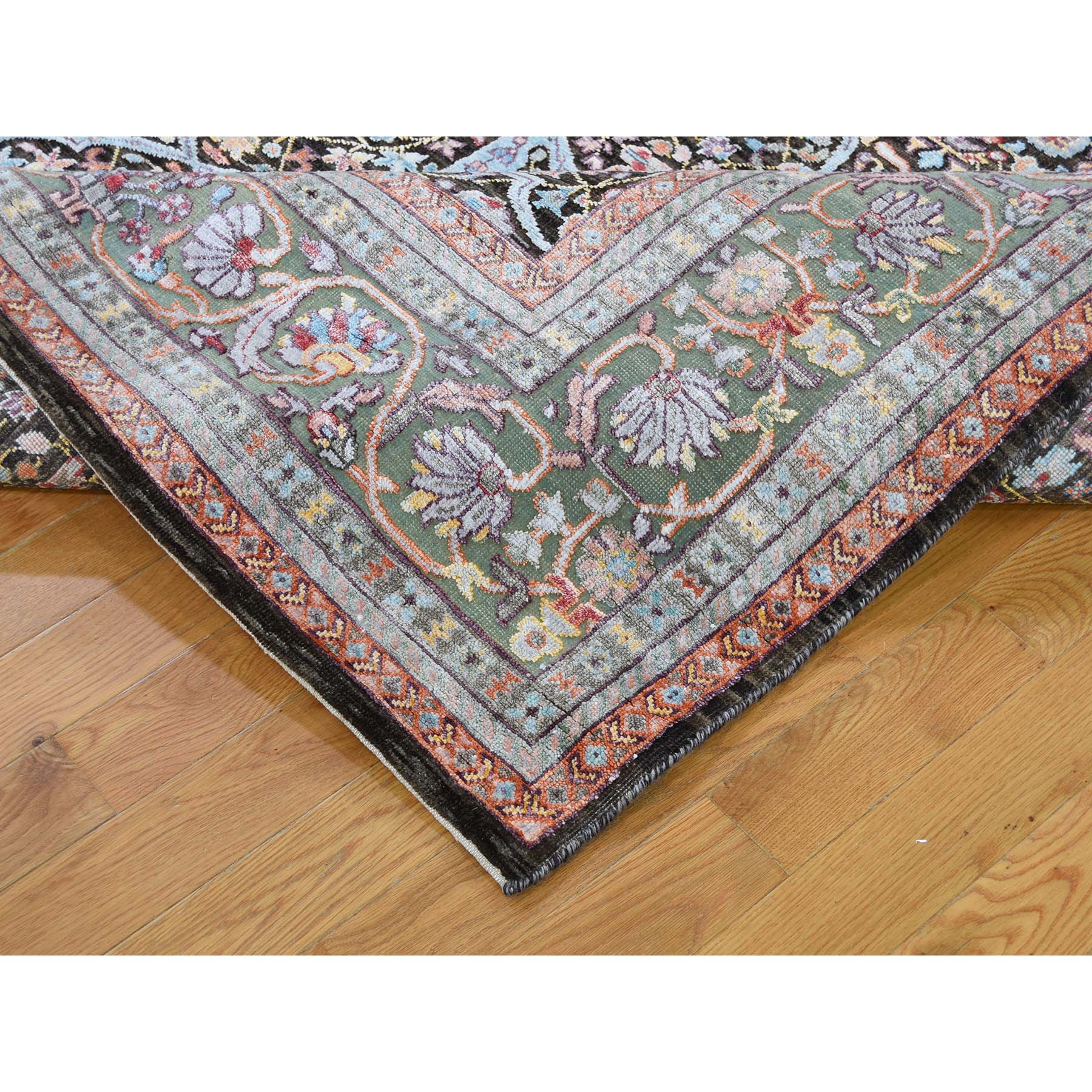 8'1"x10' Silk With Textured Wool Kashan Design Hand-Knotted Oriental